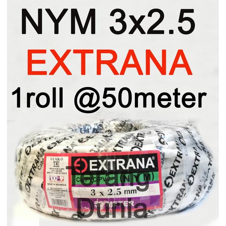 Kabel Listrik Tunggal 3X2.5 Extrana Nym 3X2.5 Kabel Extrana Nym 3X2.5