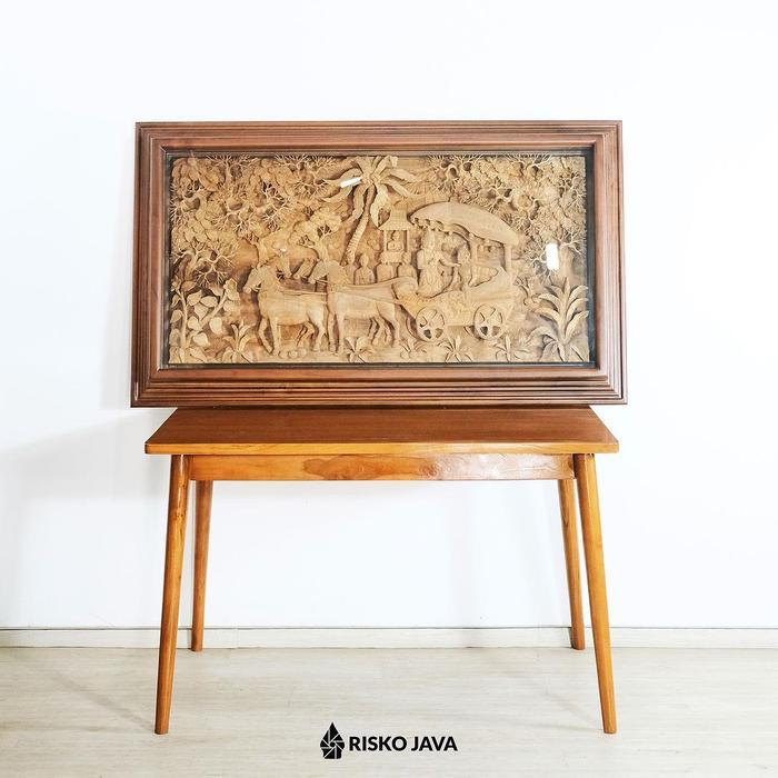 FREE ONGKIR Relief Hiasan Dinding / Relief Kayu Jati Solid / Relief Ukiran Kresna MILLA