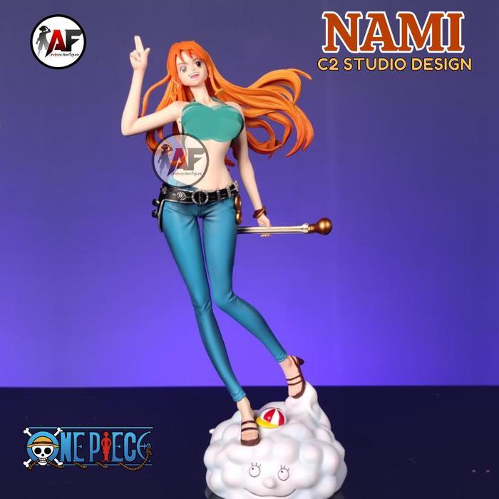 HOT SALE STATUE ACTION FIGURE ONE PIECE NAMI BATTLE THUNDER IU & C2 STUDIO DESIGN RECAST TERMURAH