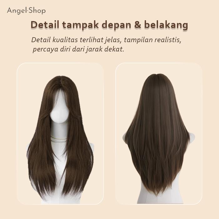 Wig Wanita Premium Import Korea Full Wig Korea Panjang 60 Cm Untuk Wanita / Rambut Palsu Wanita