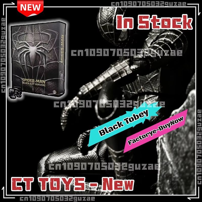 In Stock Ct Toys Spiderman Black Suit Version Tobey Maguire Symbiote Figure Spider-Man Anime Action