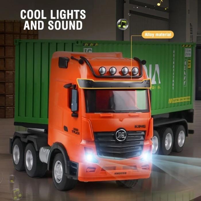 New Huina 1317 1/18 Rc Truck Container 9Ch Alloy Remote Control Container Truck