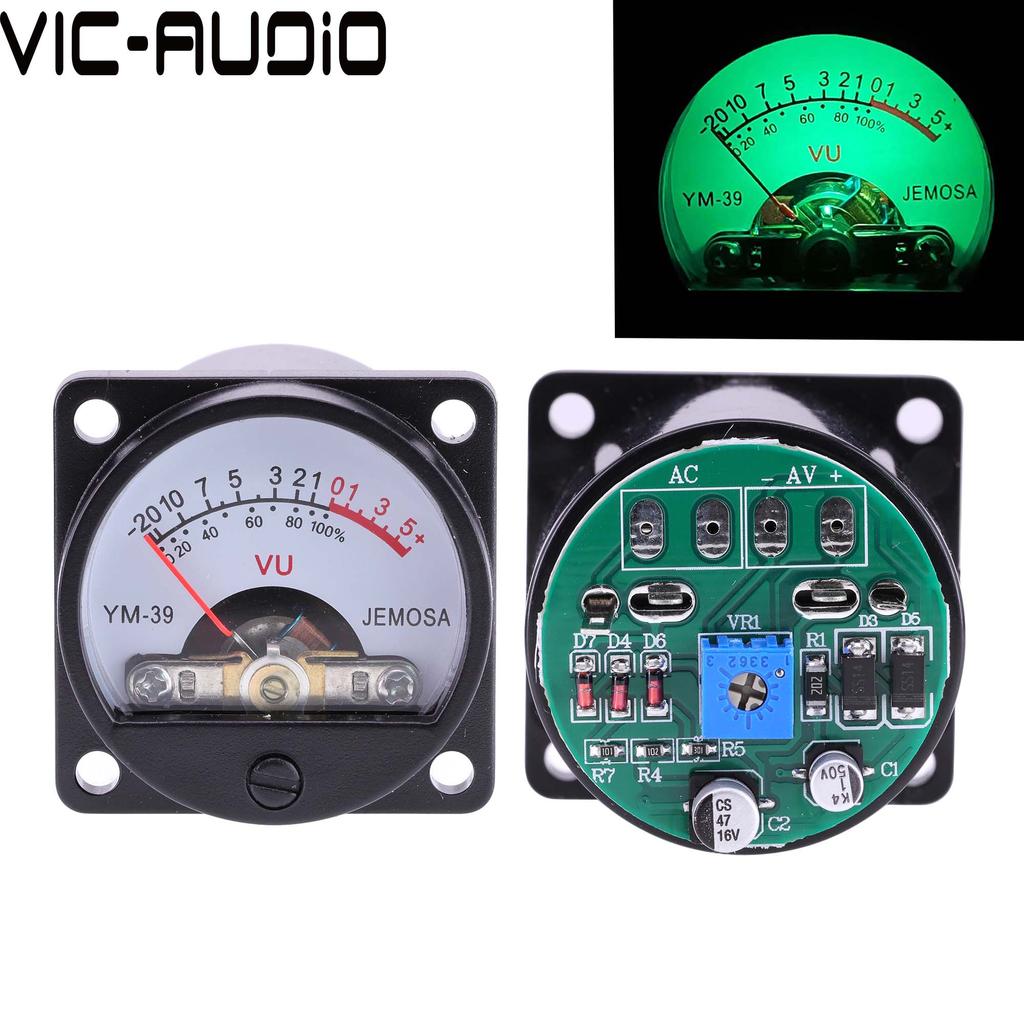 2PCS 35mm Panel VU Meter 500VU Sound pressure meter+2PCS VU level audio meter driver board DC/AC