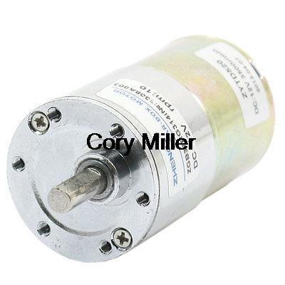 6MM ROUND SHAFT CYLINDER GEAR BOX ELECTRIC MOTOR 10RPM DC 12V