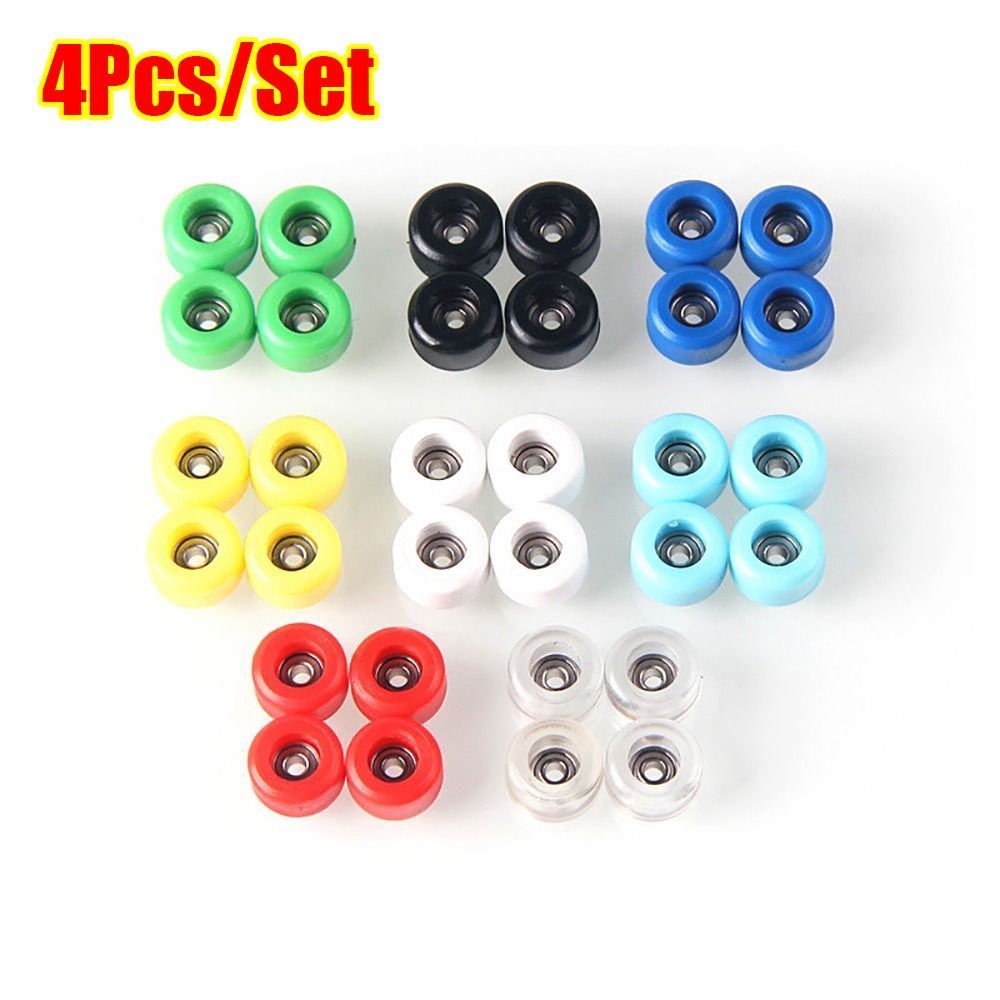 4Pcs New Professional Bearing Wheel Urethane PU Metal Fingerboard Wheels CNC Mini Finger Skate Board