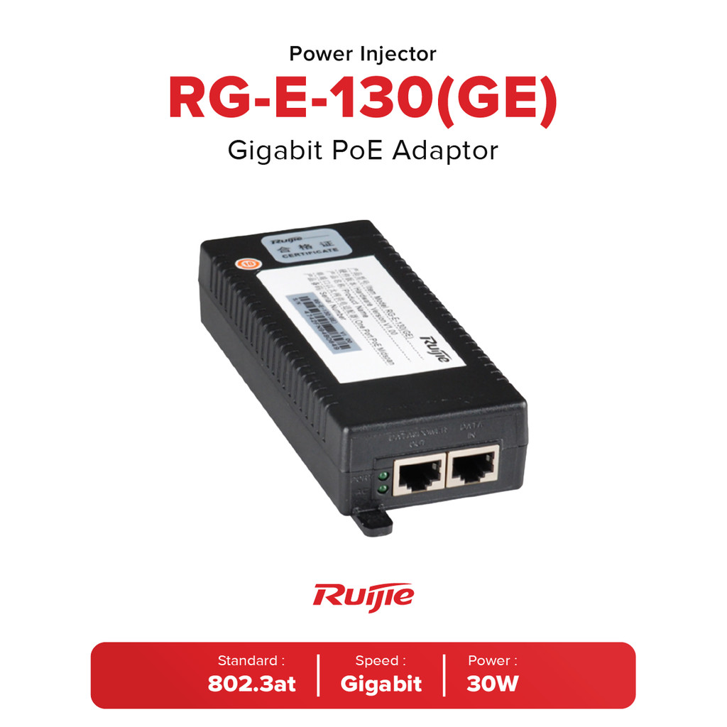Ruijie RG-E-130(GE) Gigabit PoE Adaptor Power Injector