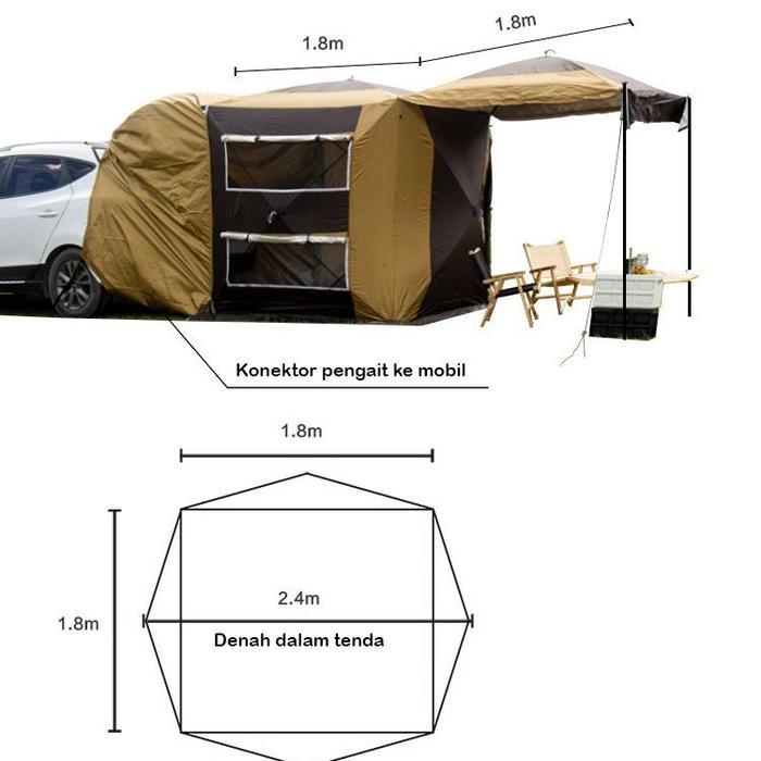 Promo Tenda Mobil Camping Campervan Ar003 3 - 4 Orang Tenda Camping Belakang Mobil Tenda Camping