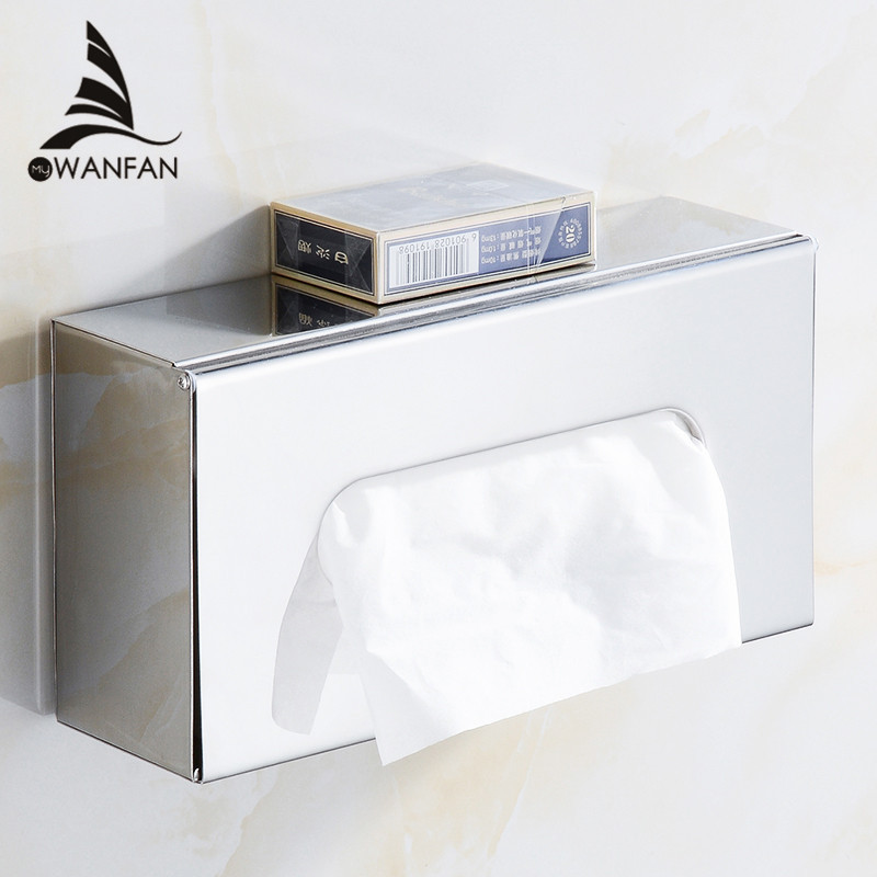 Paper Holder Stainless Steel Toilet Paper Tissue Boxes Bathroom Desktop Srorage Papier Toilette Phon
