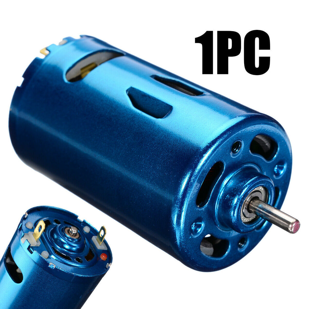 Mini DC 6V~24V 30000RPM High Speed Large Torque RS-550 Blue Motor With Cooling Fan Replacement For