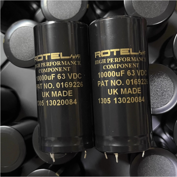2pcs/lot UK original ROTEL 10000UF 63V 35x76mm HIFI audio filtering electrolytic capacitor with gold