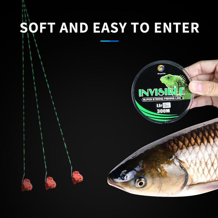 Alat Pancing Senar 300M Nilon Fishing Line Invisible Memancing Senar Speckle Original Benang Pancing