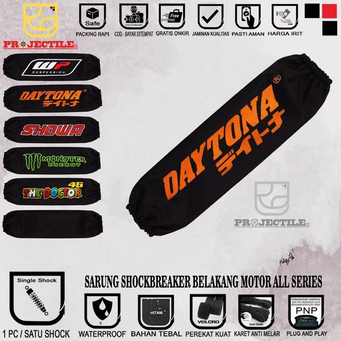 Sarung shock DAYTONA cover shockbreaker shok belakang motor universal *