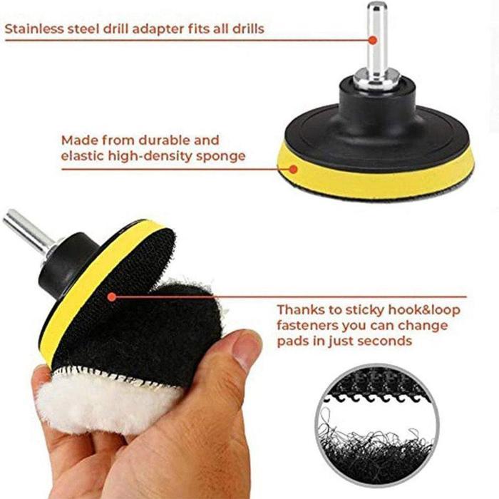 Set 5pcs Pad Wol Poles 80mm Wool Pad Buffer Mobil 6 Inch Cocok Untuk Mesin Poles Waxing Body
