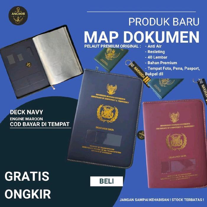 "New" Map Dokumen Pelaut PREMIUM Map Dokumen Keeper Resleting Dokumen File, Sertifikat Pelaut, Buku