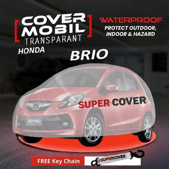 "New" Super cover Car Cover mobil penutup sarung mobil Honda Brio plastik transparan super cover