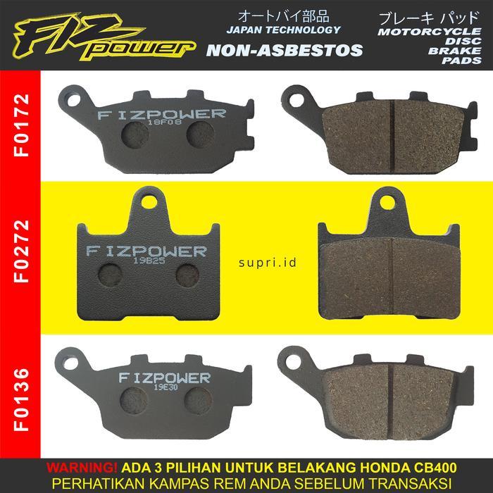 Kampas Rem Belakang Honda Cb400 Cb 400 Fizpower F0172 F0272 F0136