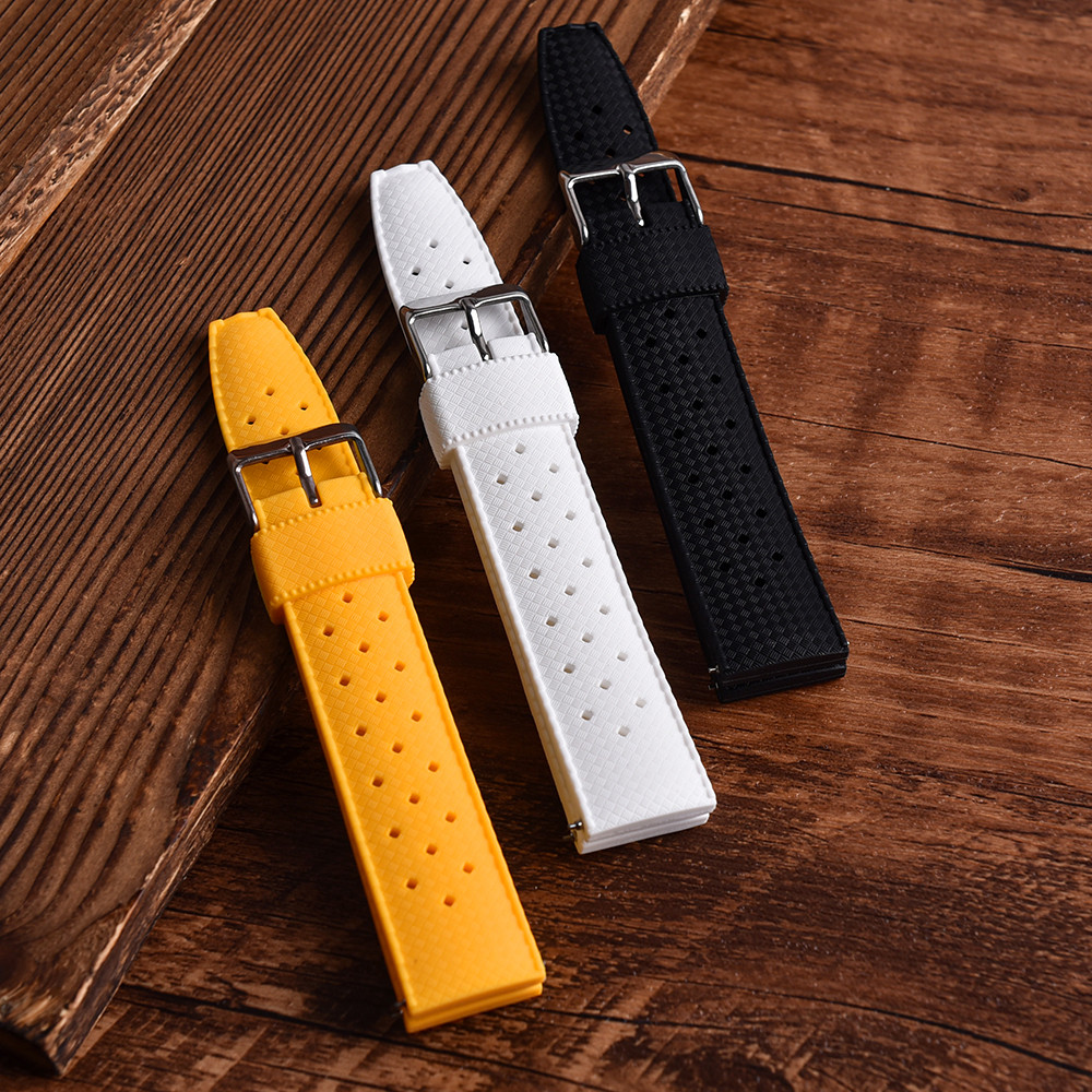 Tropical Silicone Quick Release Watch Band 20mm 22mm For Oris/Seiko/Citizen Waterproof Rubber