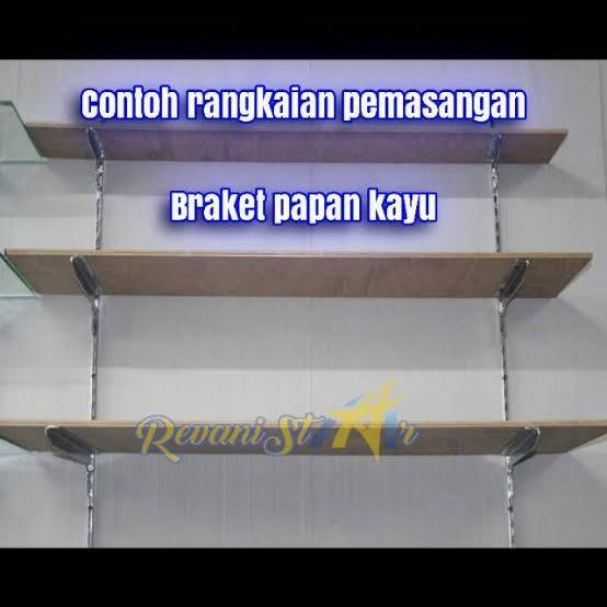 New Tiang braket 60cm rel tiang bracket untuk kaca rak kayu rak dinding Rumah