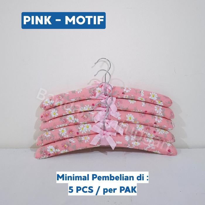New Hanger Motif / Polos Premium Gantungan Baju Busa Satin Hanger Shabby Chic Display Gantungan