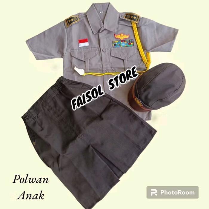 TERBARU BAJU POLWAN ANAK CEWEK PAUD, TK, SD, BAJU POLWAN CILIK ANAK PAUD, TK, SD KOSTUM POLISI ANAK