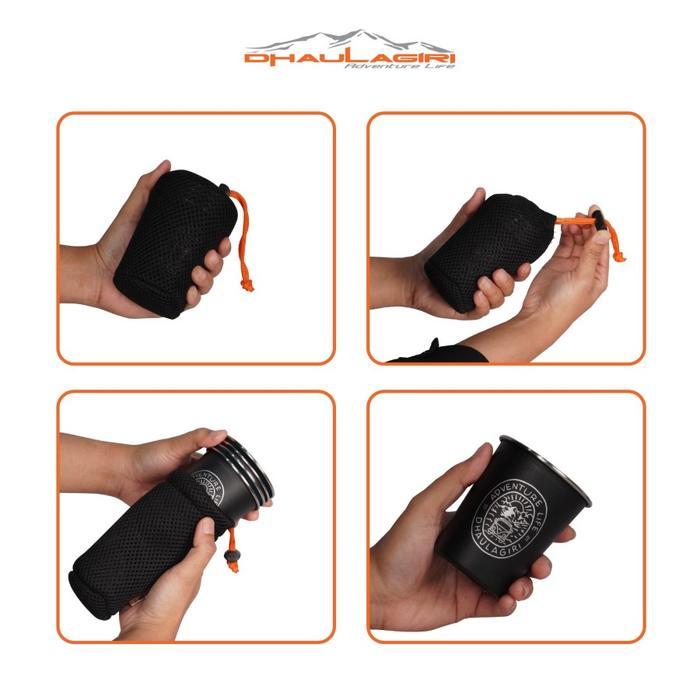 gelas set stainless dhaulagiri gelas set camping gunung