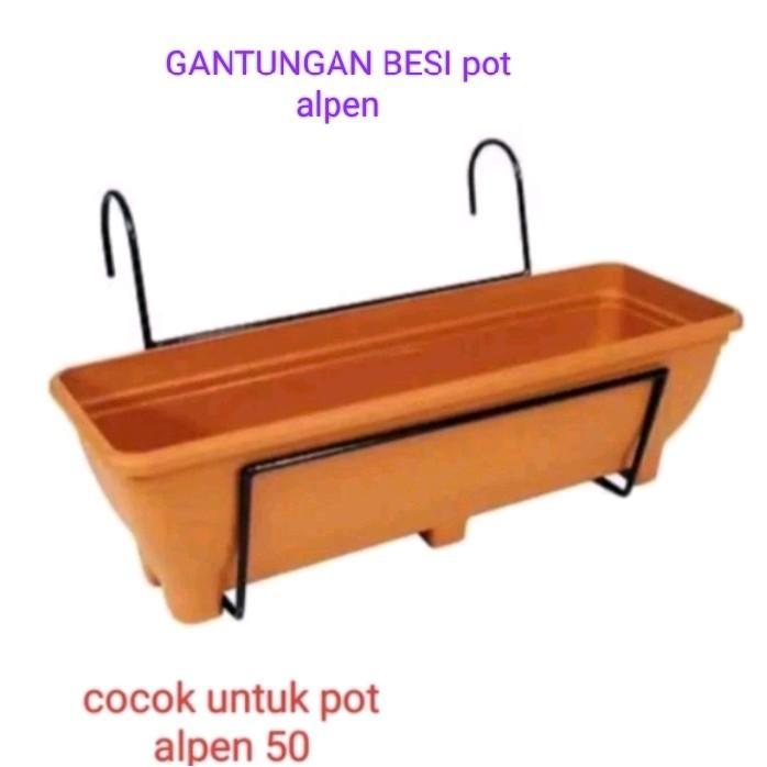 Gantungan besi Pot Panjang / Pot Persegi Panjang
