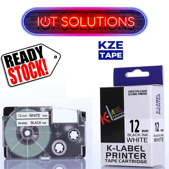 Label Tape 12Mm Xr-12We Compatible Printer Casio Kl-60 Kl-120 Kl-130 Kl-820 Ez