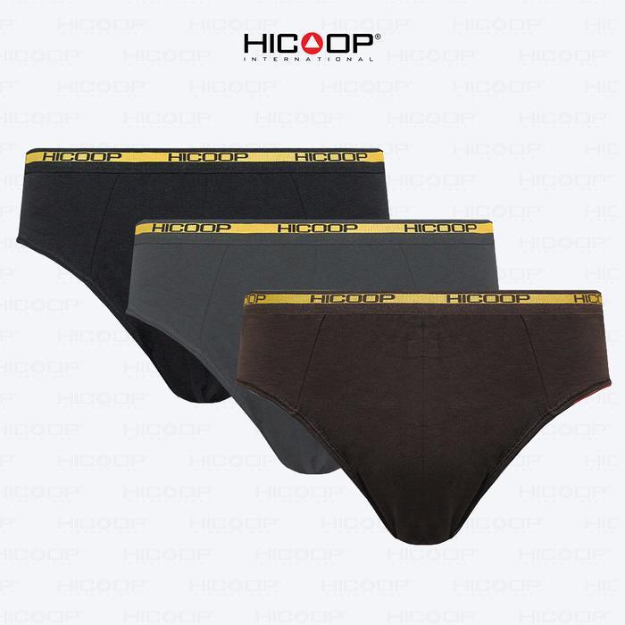 Promo Hicoop - Underwear Brief - Celana Dalam Pria - Hitam/Abu/Coklat - Isi 3 Pcs - Hbkl-Sm831 -