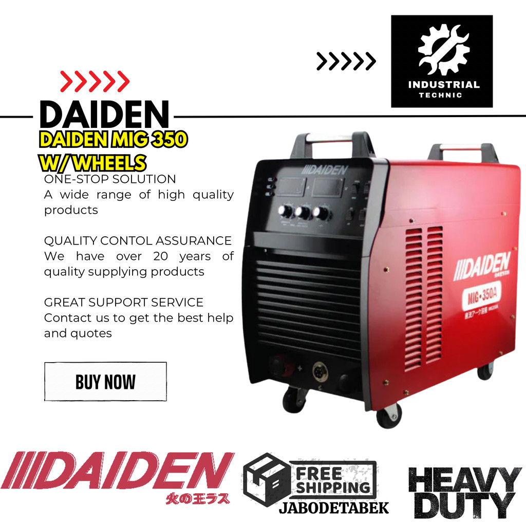 MESIN LAS DAIDEN MIG 350 W/ WHEELS/ TRAFO LAS / WELDING INVERTER / LAS ARGON