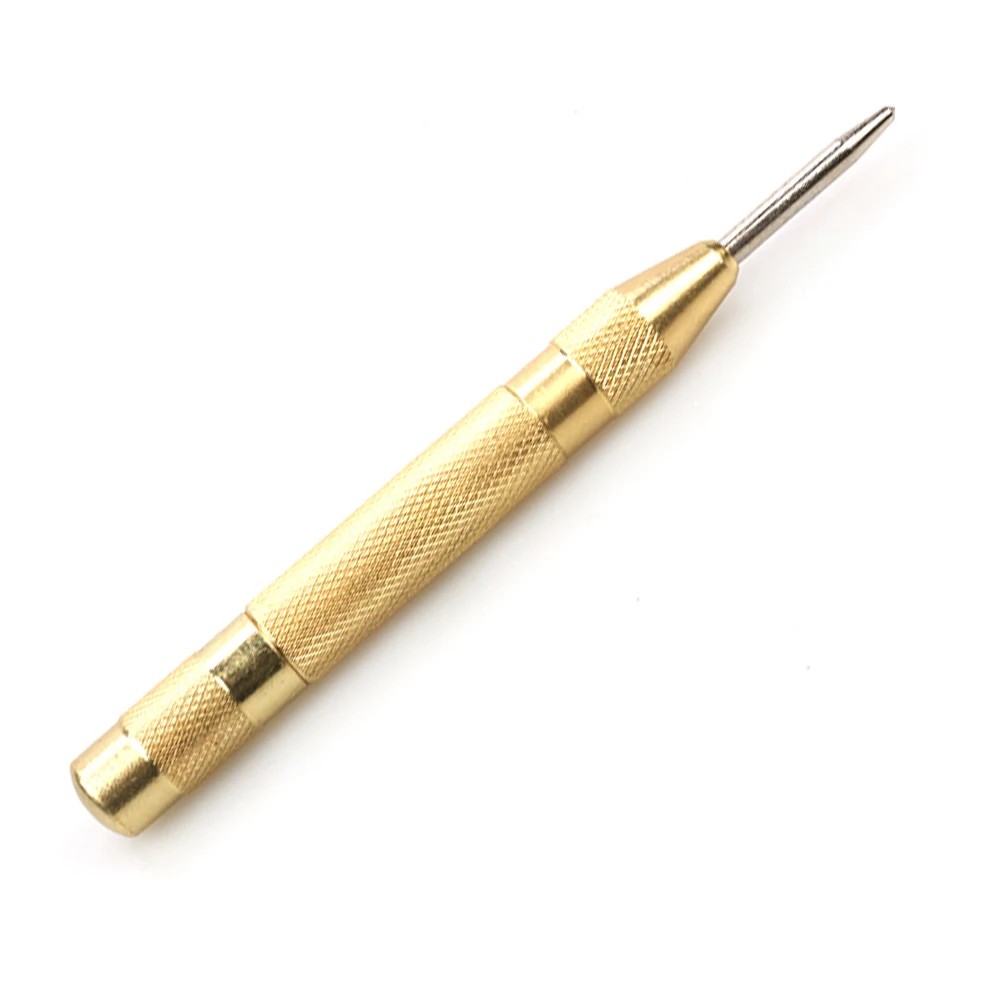 Golden Automatic Spring Type Center Punch Locator Glass Striker Window Breaker Punch Center Punch Ho