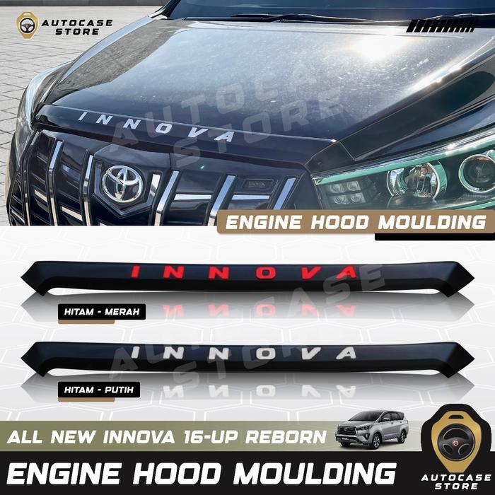 ENGINE HOOD MOULDING INNOVA REBORN VENTURER 2016-2025 UP LIST KAP MESIN MOBIL AKSESORIS MOBIL PNP