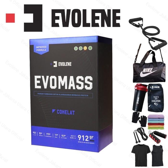 Evolene Evomass Gainer 912 Gram 2Lbs Evo Mass Bpom Halal Mui ( Ready ) Pasti Promo