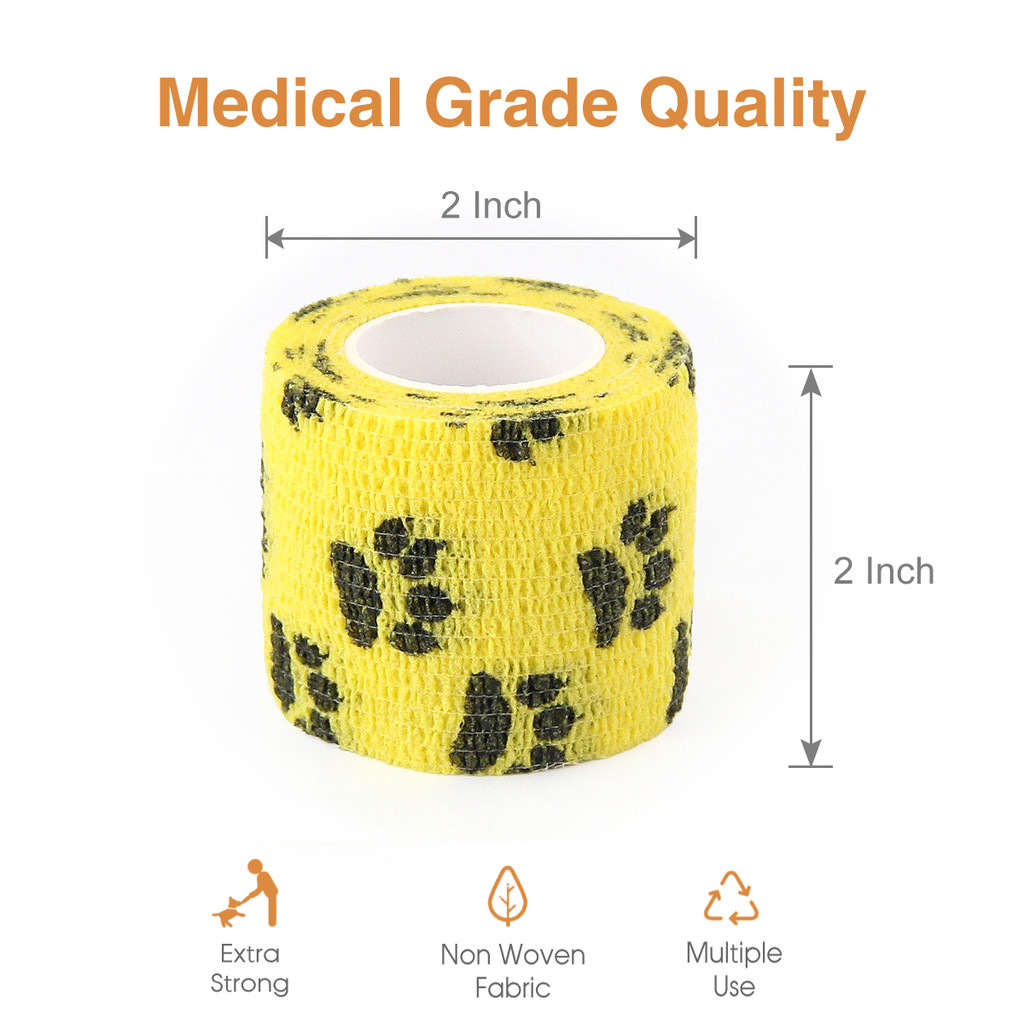 24 Rolls Bandage Wrap Elastic Bandage Self Adhesive Cohesive Tape Vet Wrap for Dog Cat Horse Pet