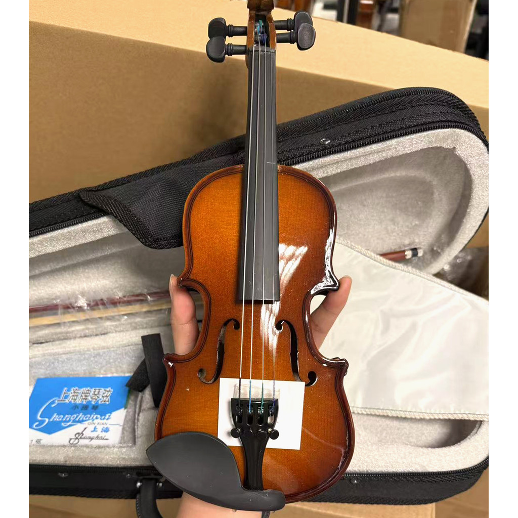 Solid Wood Violin 1/32, Enlightenment Mini Violin, Children's Violin/32 with Hard Case, Shoulder