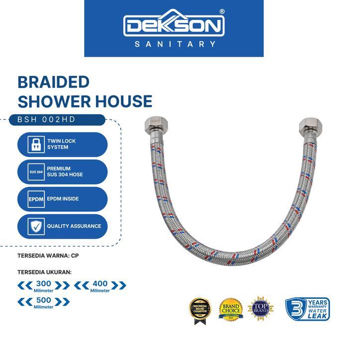 HOT SALE DEKKSON Braided Shower Hose SUS 304 Selang Shower Stainless BSH 002HD Silver Stainless