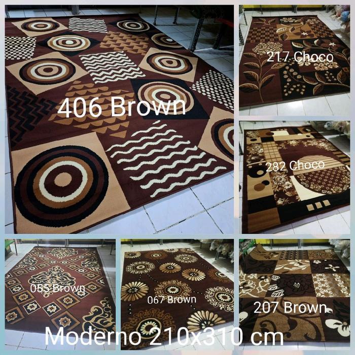 Karpet Permadani Momento Moderno Jumbo 210x310 cm Coklat Cream Gold