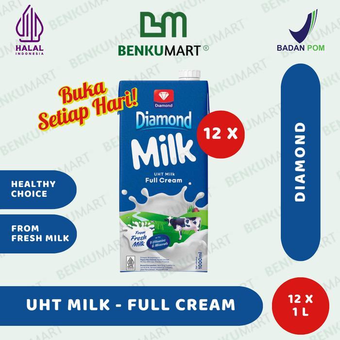 Ready [Karton] Susu Uht Diamond Full Cream 1 Dus / Karton
