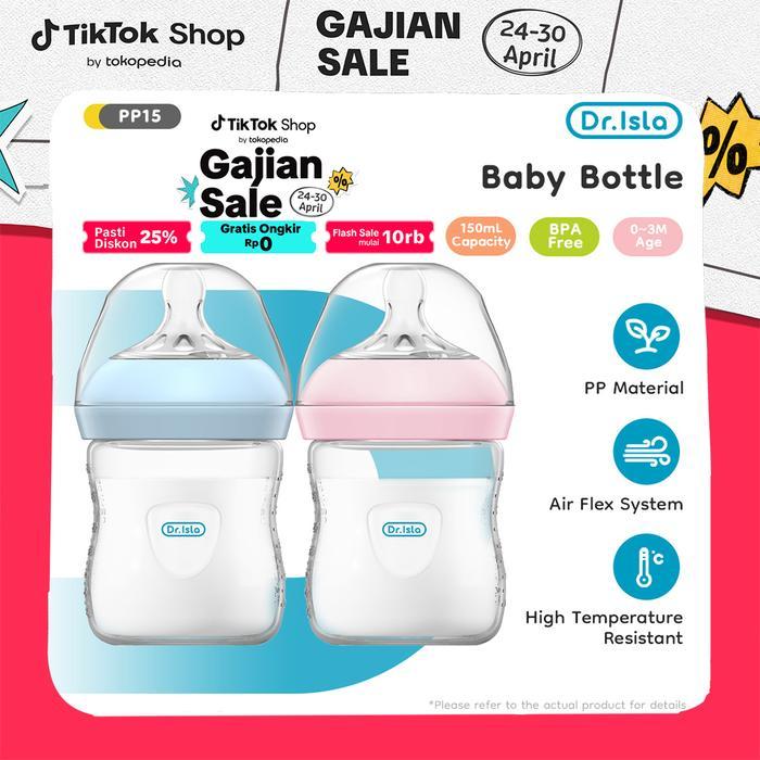 Dr.isla Botol Susu Bayi Wideneck Anti Tersedak bayi baru lahir Botol Susu Botol anti-kolik 0-6 bulan