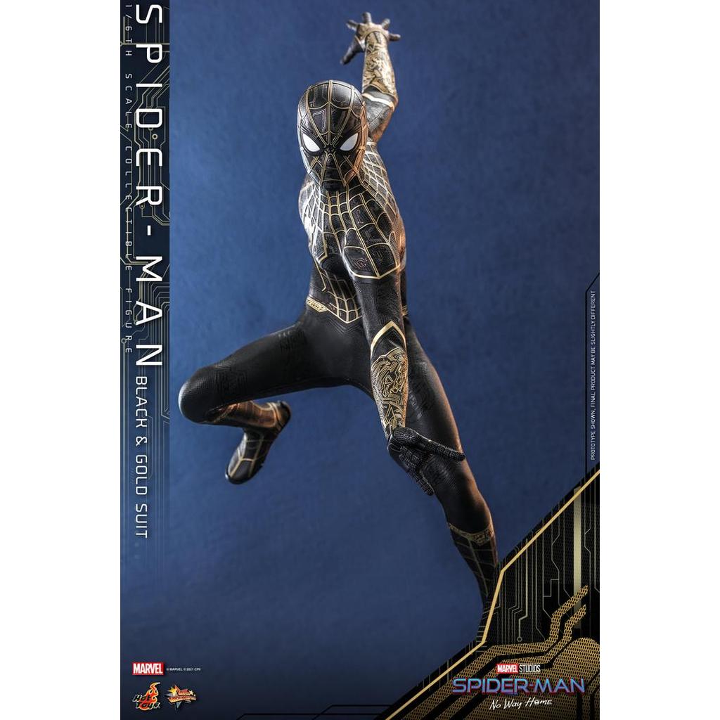 HOT SALE HOT TOYS SPIDERMAN BLACK & GOLD NO WAY HOME MMS 604 TERMURAH