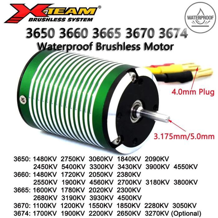 New X-Team Waterproof Motor Brushless 3650 3300Kv 4550Kv 3.175Mm Shaft Dinamo Brushless Rc Drift