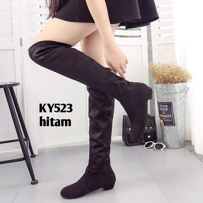 Boots Winter Overknee Elastic #Ky523 Bisa Buat Line Dance Boots Diatas Lutut Boots Wanita Shoes Csy