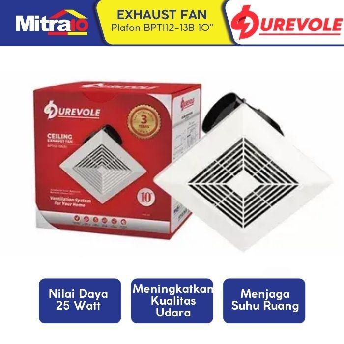 Exhaust Fan Dinding Plafon 10 Inch Durevole BPTI12-13B(B) Kipas Sirkulasi Udara- Proteksi Ganda