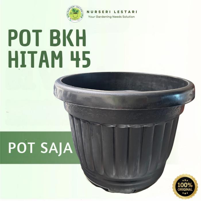 Pot Bunga Plastik Besar Jumbo Pot Plastik Besar Hitam Polos GRACE 45 Hitam