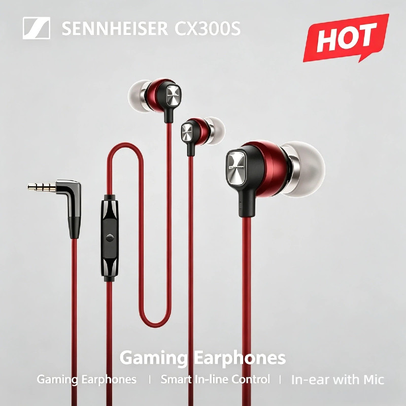 Sennheiser CX300S Dynamic In-Ear Headphones Clear Stereo Sound Wired Earbuds For Daily Audio