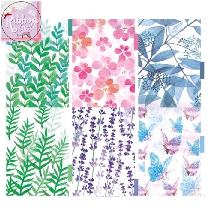 (6pcs) A5 A6 Divider / Pembatas binder 6 Ring Motif Floral Plastik