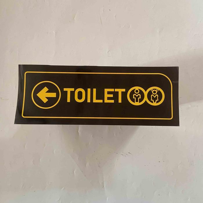 Stiker Penunjuk Arah Toilet, Stiker Arah Toilet - Warna Hitam