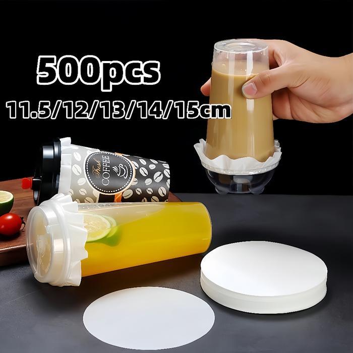 500Pcs Leakproof Paper / Kertas Tahan Bocor Cup Minuman / Kertas Anti Bocor Bulat Gelas Cup Kopi