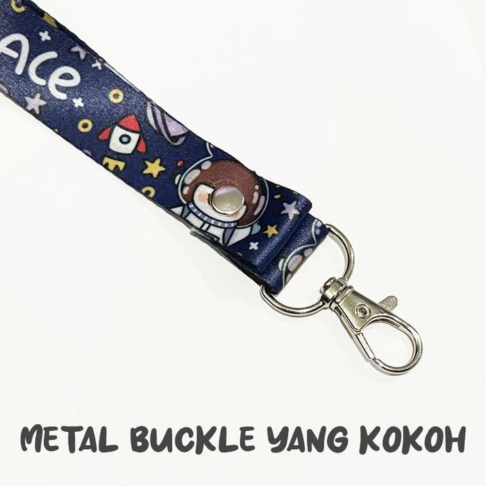 TALI LANYARD Motif Dengan Metal Buckle gantungan KUNCI MOTOR ID CARD FLAZZ