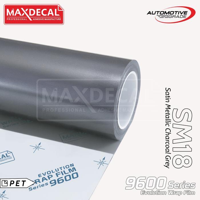 MAXDECAL 9600 SM18 Satin Metal CHARCOAL GREY Premium Car Wrap Lembayung Evolution PET Liner Sticker