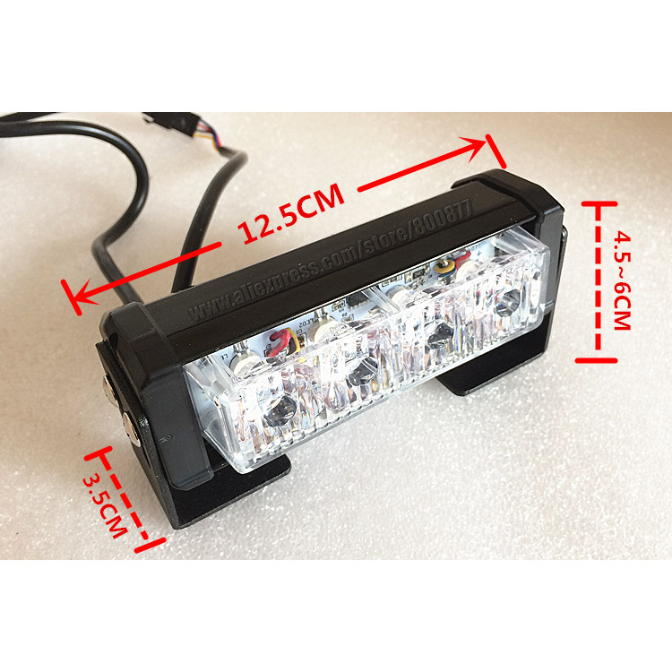Dual Color 2X4 LED Universal Car Warning Strobe Flash Warning EMS Ambulance Emergency Light, 13